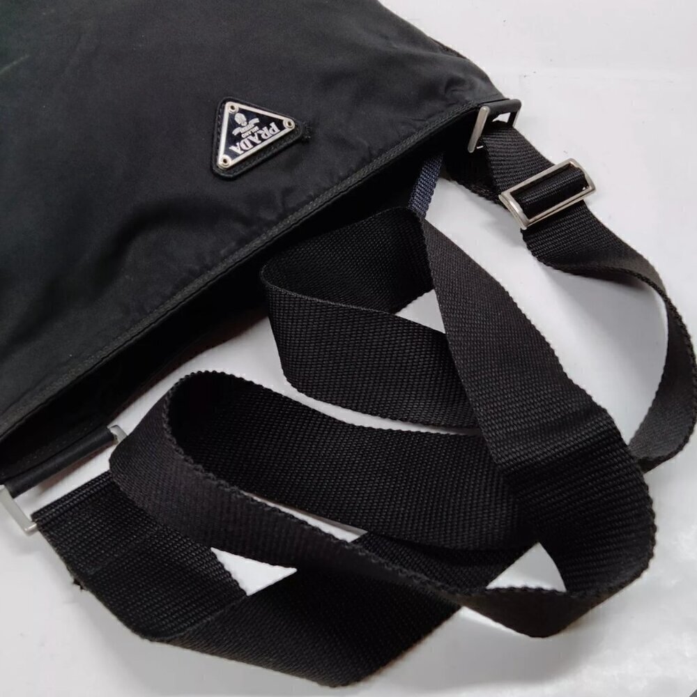 PRADA Black Tessuto Nylon Crossbody Messenger Bag - Picture 3 of 13